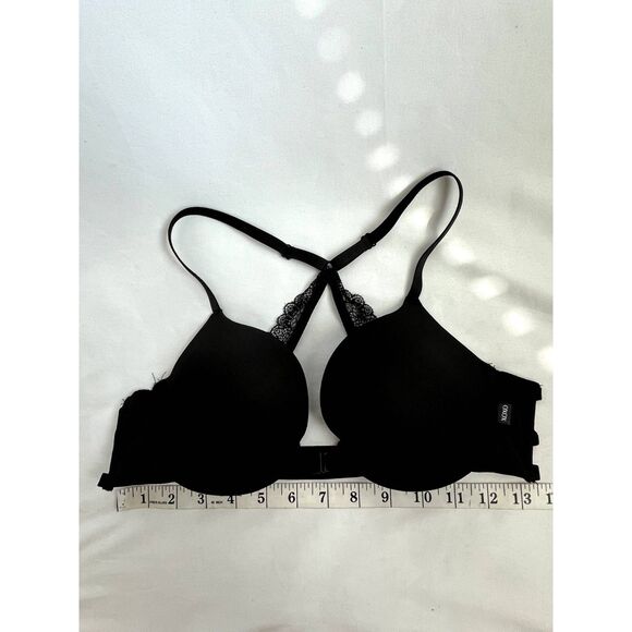 XOXO Black Push Up Bra Classic Size 36B Lace Back Sexy Lingerie Front Clasp - Picture 9 of 10